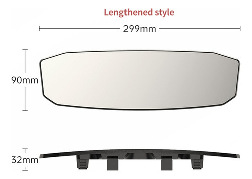 J Espejo Retrovisor Gran Angular Curvo Convexo Con Clip