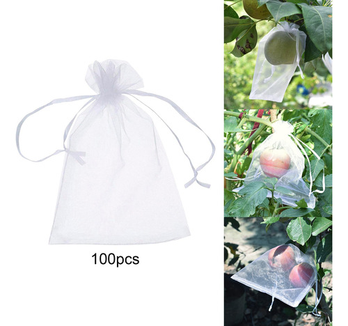 100 Piezas Bolsas De Protección De Frutas De Uva 10cmx12cm