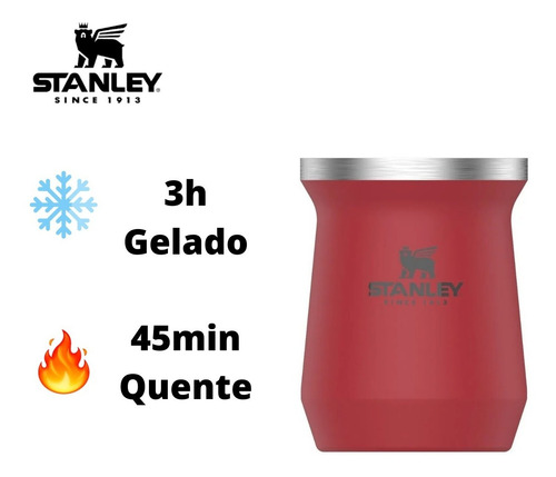 Imagem 2 de 7 de Cuia Térmica Para Chimarrão E Terere Stanley Vermelha 230ml