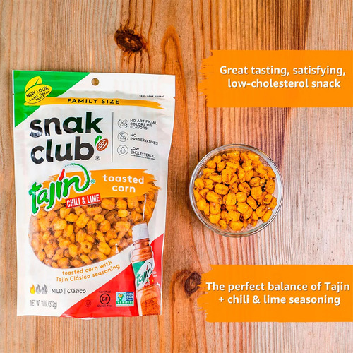 Snak Club Toasted Corn Maíz Tostado Con Tajín 312g Importado