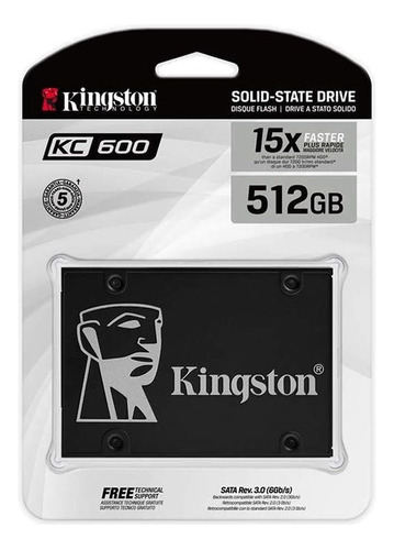 Disco Ssd Kingston Kc600 512 Gb Sata Interno 7mm