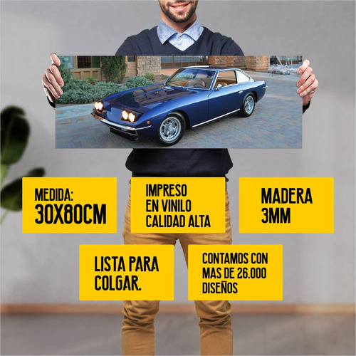 Cuadro 30x80cm Auto 1968 Lamborghini Islero 6993 24