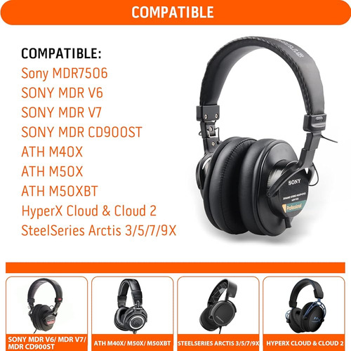 Reemplazo Para Almohadillas Sony Mdr 7506 Almohadillas, Aisl
