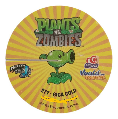 Tazo Plantas Vs Zombies 277 Giga Gold (Usado)