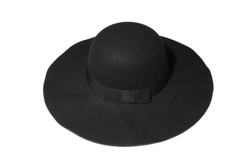 Sombrero Capelelina De Pana Negro Con Cinta Negra