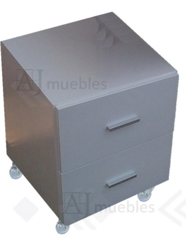 Imagen 4 de 6 de Cajonera Movil Laqueada 2 Cajones Minimalista Moderna Baja