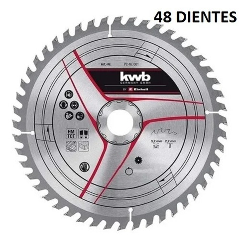 Disco Hoja Sierra 250 Mm Einhell/kwb Centro 30mm 48 Dientes