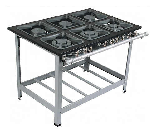 Fogao 6 Bocas Duplo M15 40x40 Metalmaq Cor Cinza