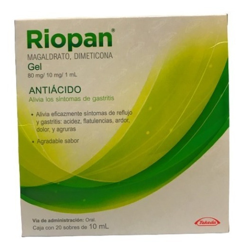 Imagen 1 de 4 de Riopan Antiacido Gastritis 20 Sobres De 10 Ml Envio Full