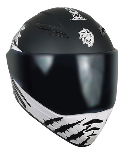 Imagen 4 de 9 de Casco Kov Estelar Abatible Luz Led Con Gafas Certificado Dot