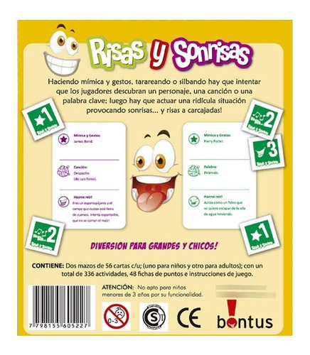 Imagen 2 de 2 de Juegos Para Llevar Bontus Cartas Viaje Juego De Mesa Risas Y Sonrisas