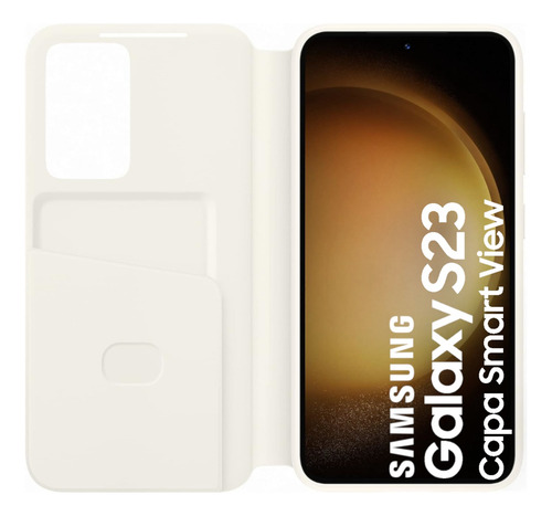 Samsung Capa Smart View Original Galaxy S23 - Branco