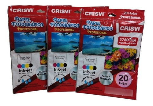 Papel Fotográfico Profesional Ink-jet 230 Gr 20 Hojas Crisvi