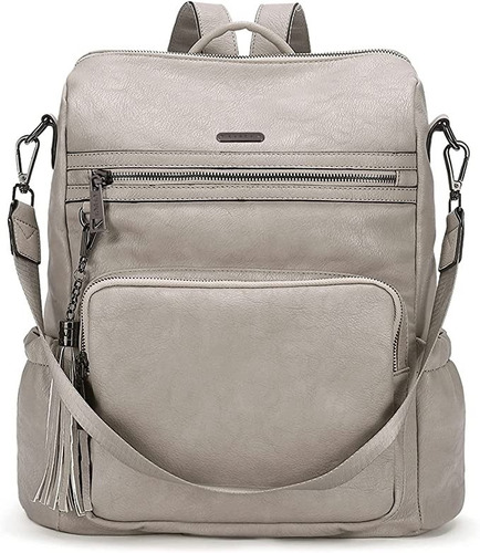 Mochila Para Mujer Estilo  Morral Elegante Bolso Color Gris