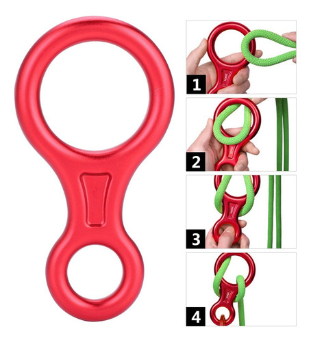 Mosquetón Generic Climbing Rappel 8 Rojo 124g Aluminio