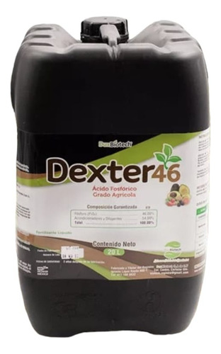 Acido Fosforico Hidroponia 20 Litros 30kg Dexter 46