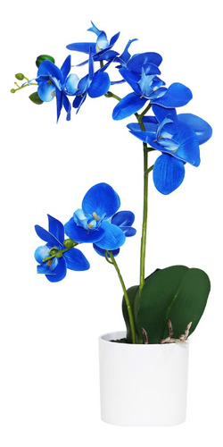 Omygarden Flores Artificiales De Orquídea Azul En Maceta, Fl