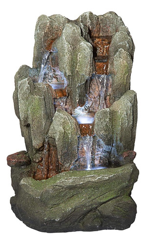 Diseño Toscano Lost Falls Cascada Iluminada Fuente De Mesa