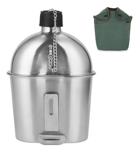 Set Outdoor Cup Steel Canteen Military De 600 Ml Para Mochil