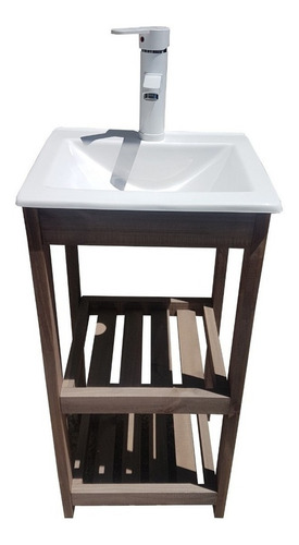 Vanitory De Pino Bacha 40 X 40 X 80 Cm + Canilla Monocomando