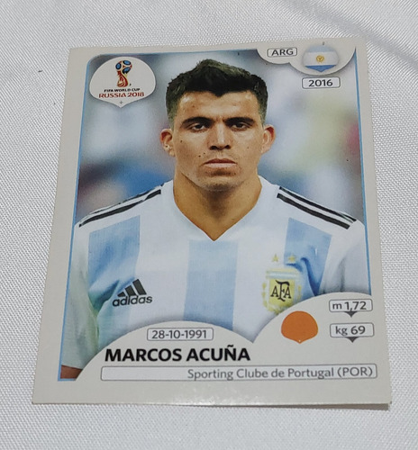 Figurita Fifa World Cup Russia 2018 Num.284 Marcos Acuña (Usado)