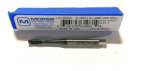 Morse 5-40nc Semi Bottoming Tap Ticn Coated High Perform Zts
