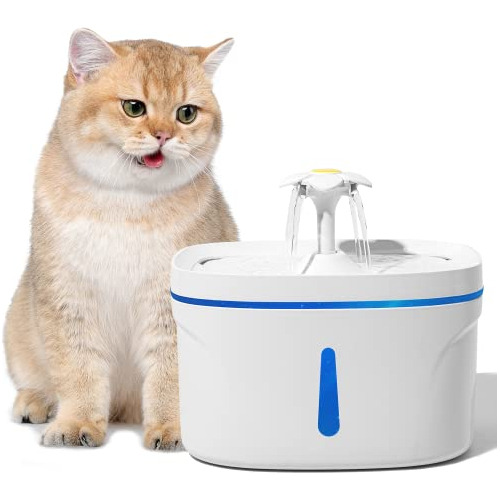 Fuente De Agua Gatos, 84 Fl Oz / 2.5l, Fuente De Agua M...