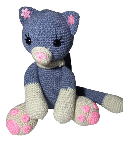 Hermosa Peluche De Gata Estilo Amigurumi Tejido Crochet