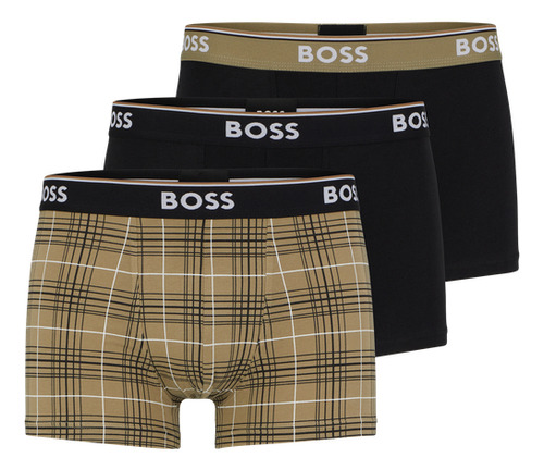 Paquete De Tres Calzoncillos Boss Para Hombre En Algodón