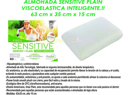Almohada Sensitive Plain Inteligente Viscoelastica Con Funda