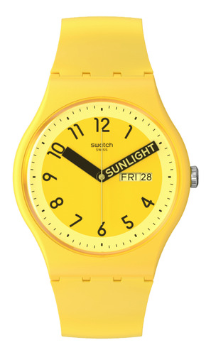 Reloj Swatch Proudly Yellow Color de la correa Amarillo Color del bisel Amarillo Color del fondo Blanco