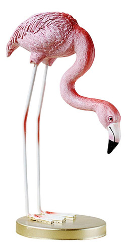Elegante Escultura De Resina De Flamenco Para 13x13x21cm