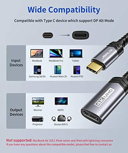 Imagen 7 de 7 de Adaptador Usb Tipo C A Displayport De 4 K A 60 Hz, Jsaux C