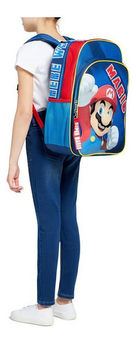 Mochila Super Mario P/ Niños 43 Cm Alto C/ Porta Laptop *sk