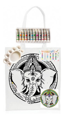 Kit Bolsa Poliéster Para Pintar Ganesha