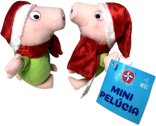 Imagem 3 de 5 de Edição Natal - Mini Boneco Pelúcia Porco George Pig Original