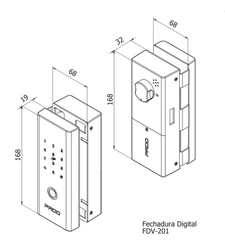 Fechadura Digital Pado Fdv201 Vidro Aplicativo Ttlock