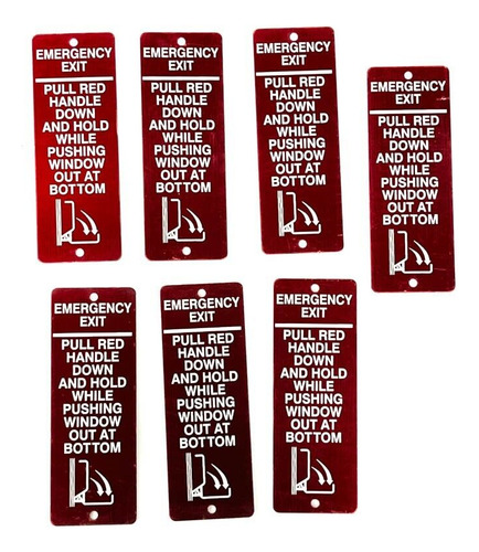 7 Pcs Bus Emergency Exit Label -  Pull Red Handle Down A Eeh