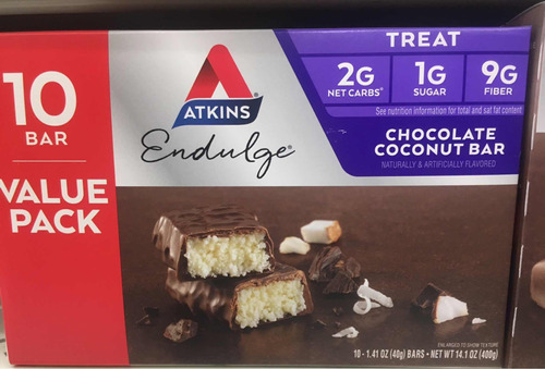 Atkins Chocolate Coconut 10 Barras