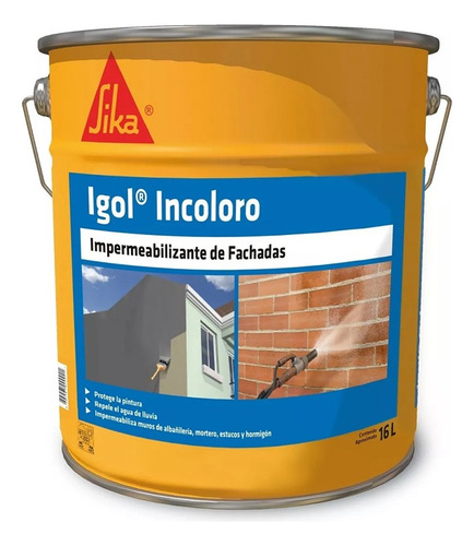 Imagen 1 de 1 de Igol Incoloro Barrera Hidrorrepelente 16 Lt