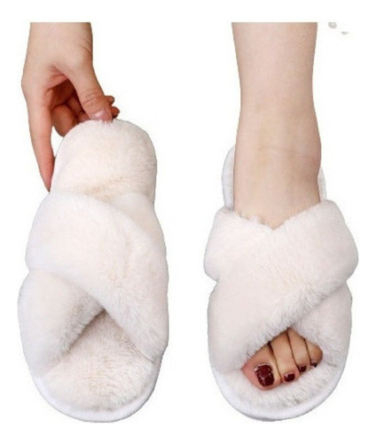 Pantuflas De Algodón Cálido Para Interiores Con Cruz De Felp