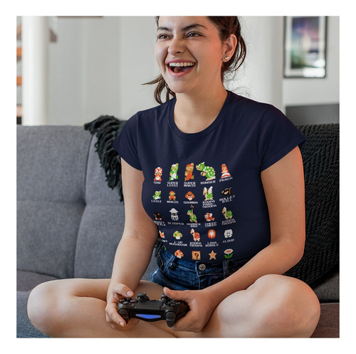 Playera De Mujer Pixels Retro Mario Bros Original Nintendo