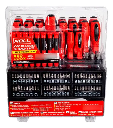 Jogo Chaves De Fenda E Bits Philips/torx/precisão 100 Peças