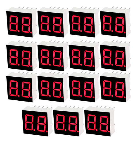 15 Piezas De Display 7 Segmentos 2 Dígitos Rojo Catodo Comun
