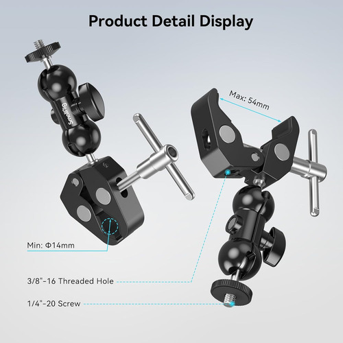 Cool Ballhead Arm Super Clamp Mount Adaptador De Bola D...