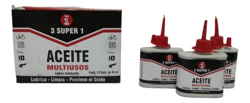  Aceite 3 En 1 Multiuso Larga Duracion 30 Ml Al Mayor 12unds