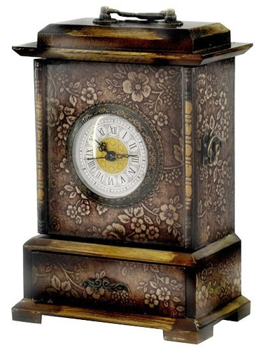 Reloj De Mesa En Madera Imitación Vintage. Mecanismo Quarz