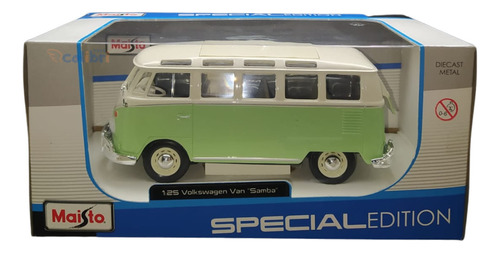 Maisto Special Edition 1:25 Volkswagen Van Samba Kombi Verde