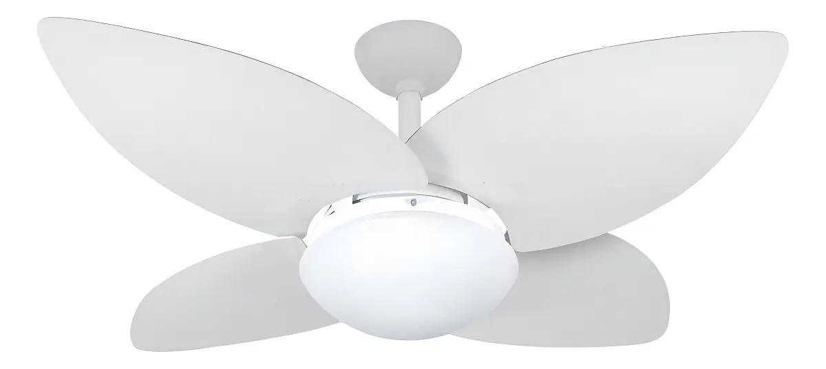 Ventilador Teto Infinity Lótus Branco 4 Pás Brancas