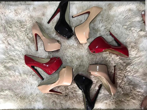 Especial Peep Toe Preto, N-37, Fechado Frente, Salto 15cm | Mercado Livre